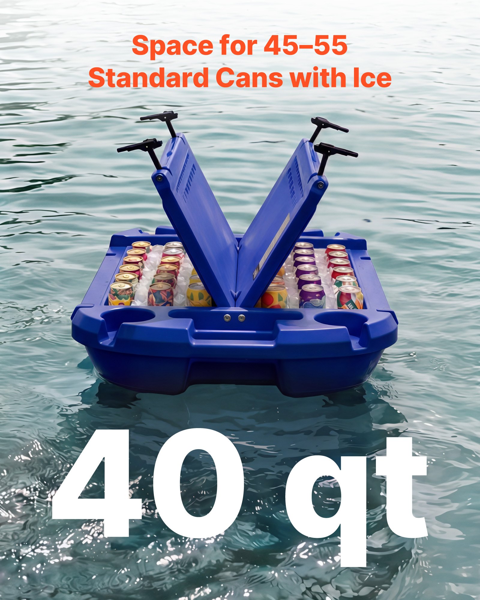 VEVOR Floating Cooler, 40 QT Floating Ice Chest with Dry Storage ...