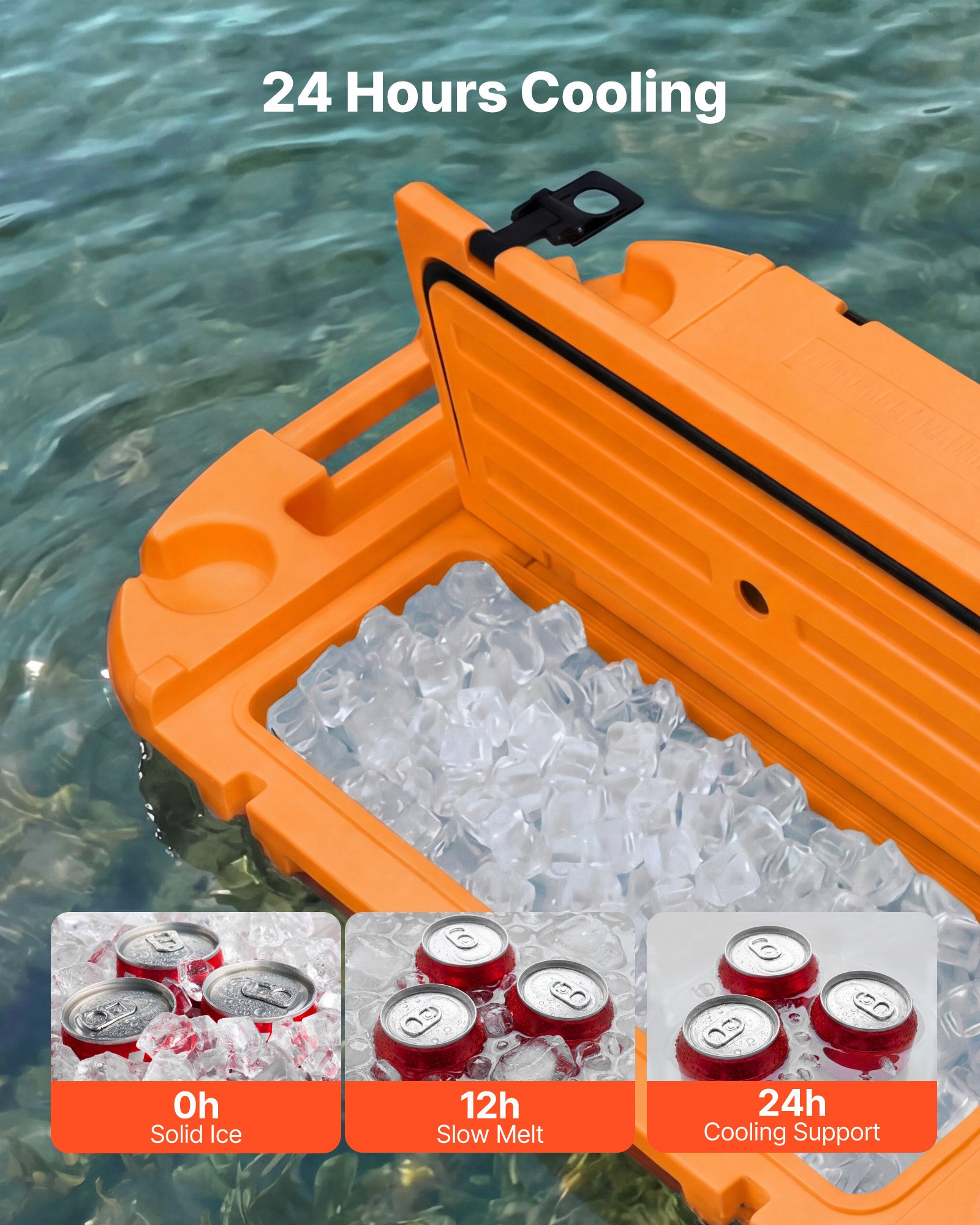 VEVOR Floating Cooler, 40 QT Floating Ice Chest with Dry Storage ...