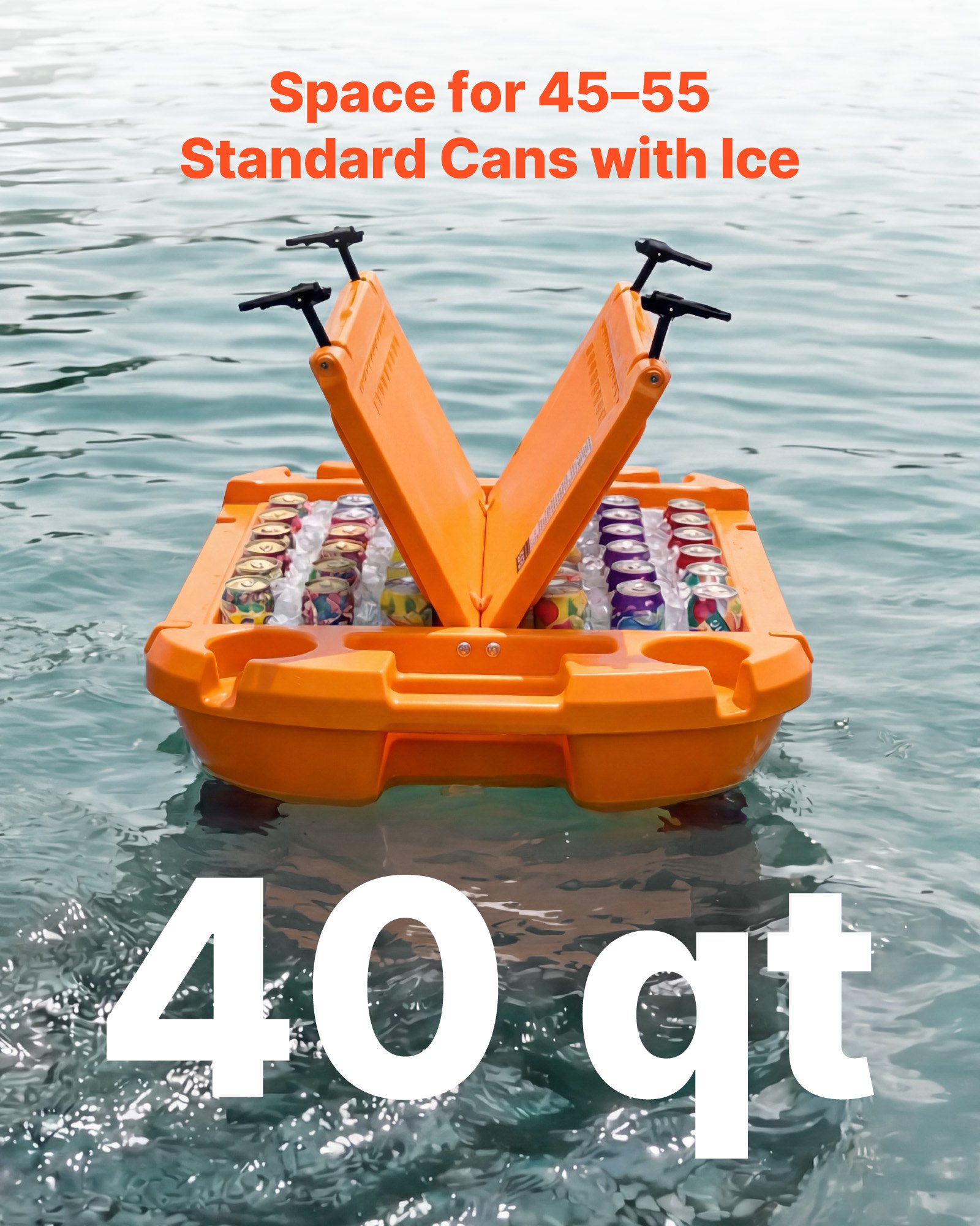 VEVOR Floating Cooler, 40 QT Floating Ice Chest with Dry Storage ...