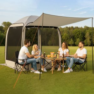 VEVOR Pop Up Canopy With Netting – 6×6 ft Tent, 4-6 People