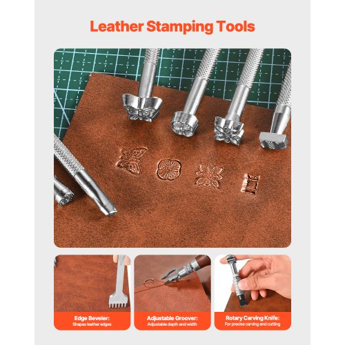 VEVOR Leather Craft Tool Kit – 59-Piece All-in-One Set