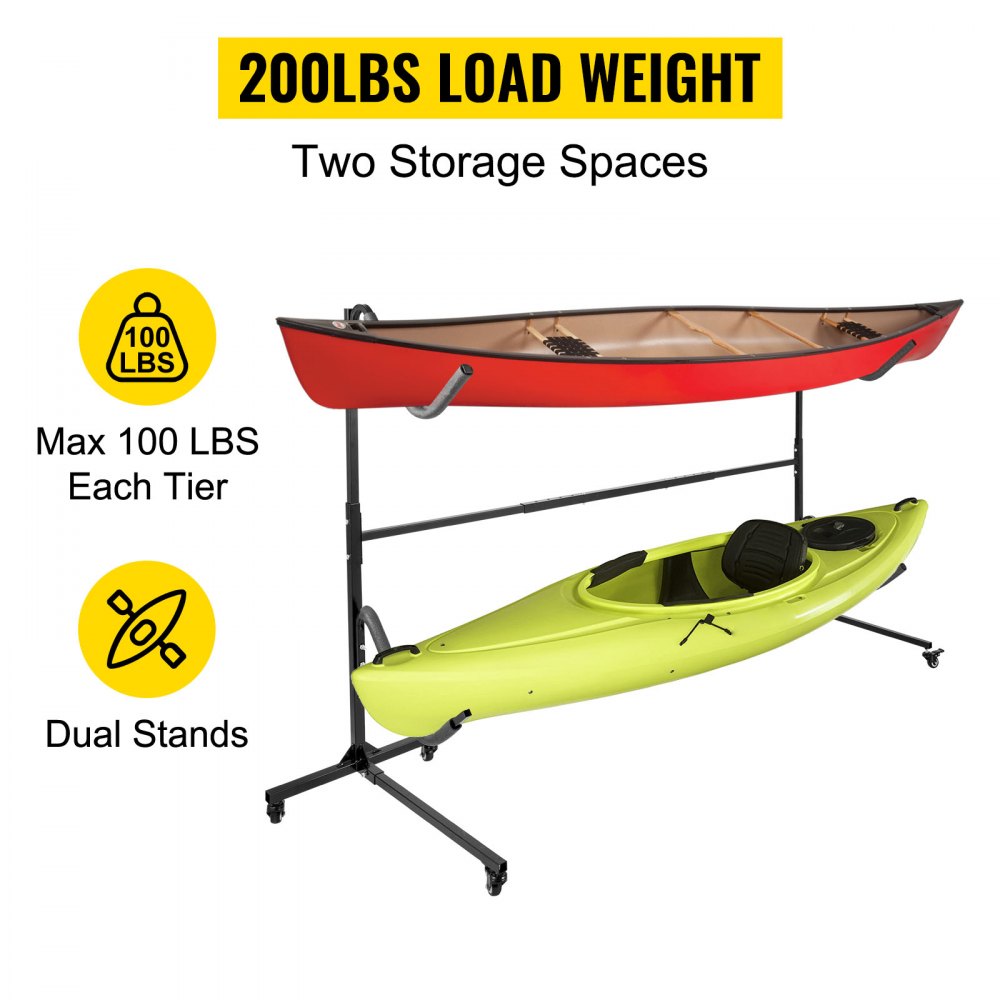 VEVOR Freestanding Kayak Storage Rack, 200 LBS Weight Capacity ...