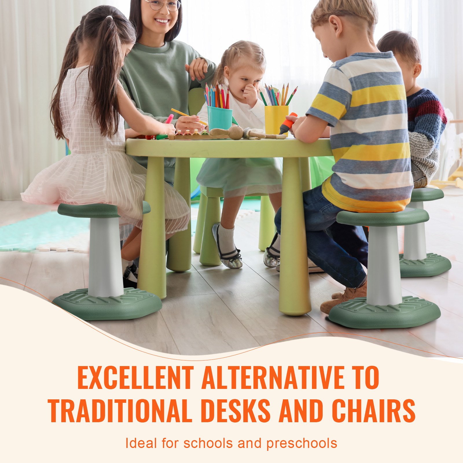 VEVOR Wobble Chair for ADHD – 360° Swivel, Kids 3–7