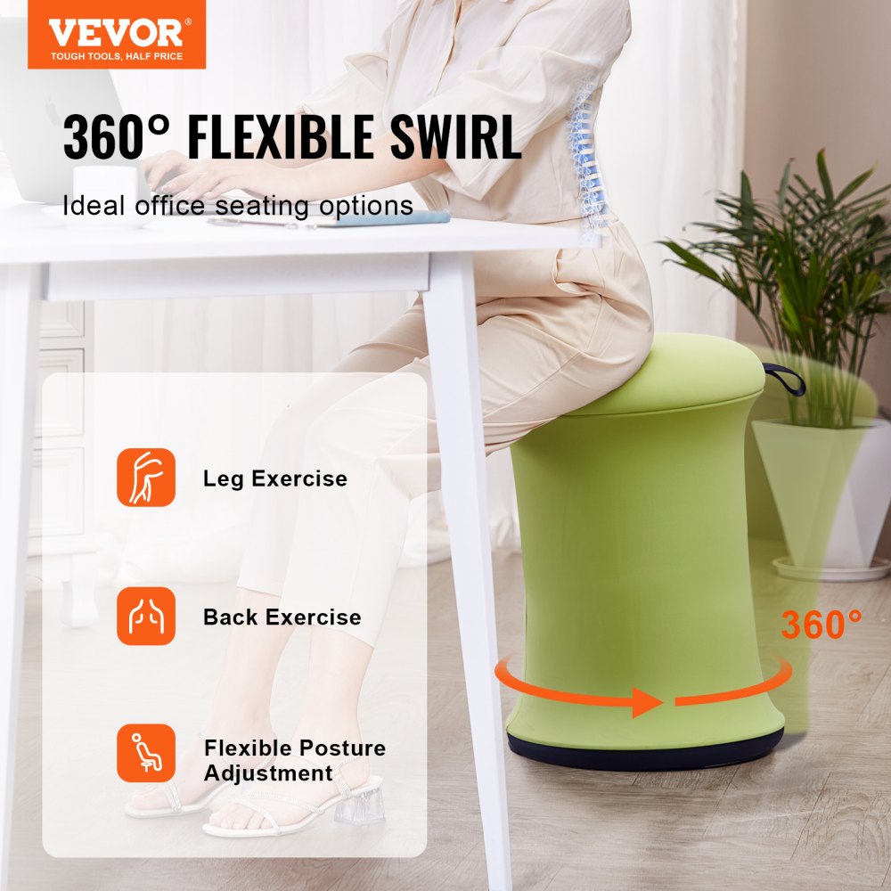 Wobble Rocking Chair VEVOR Wobble Chair for Adults – 360° Swivel, 19.3–25