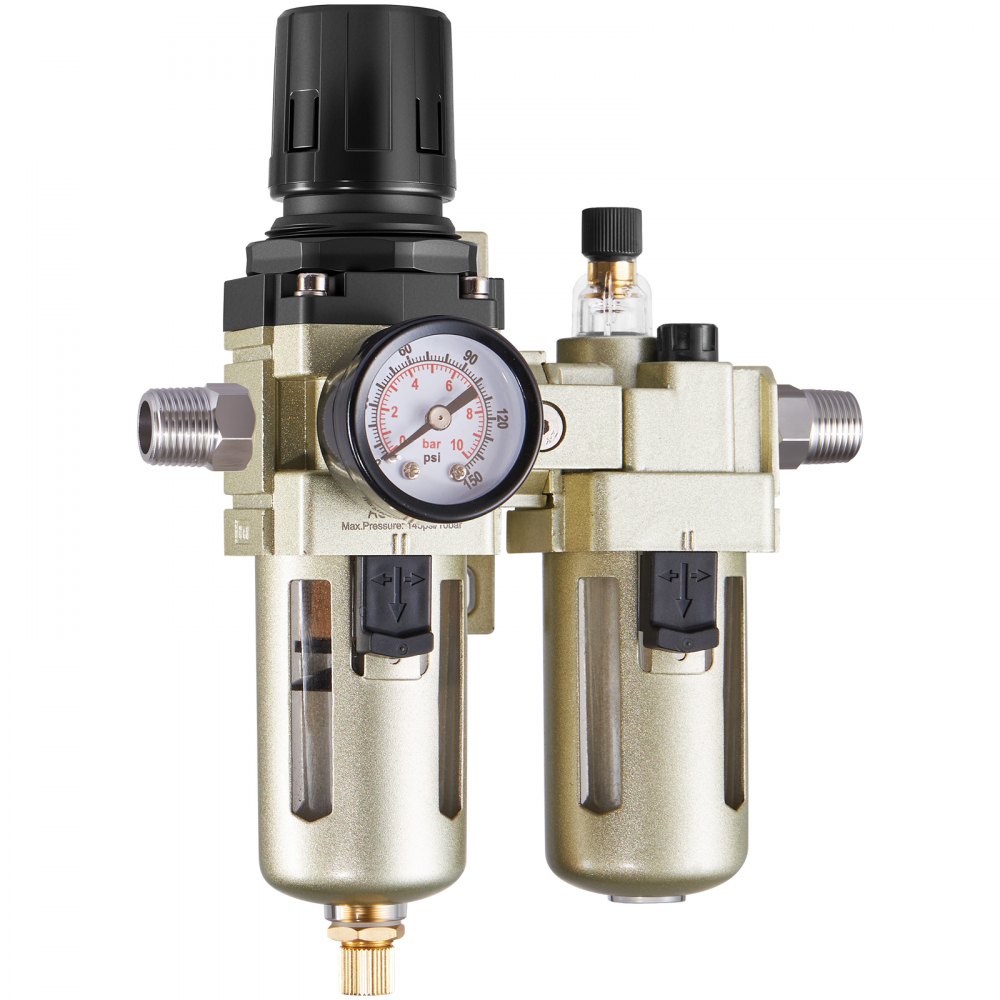 VEVOR Air Compressor Filter Regulator Lubricator (FRL), 3/8" NPT Air ...