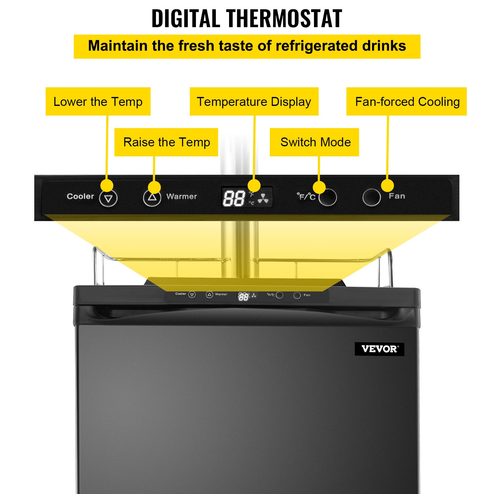 VEVOR Kegerators Beer Dispenser, Full Size Beer Kegerator Refrigerator