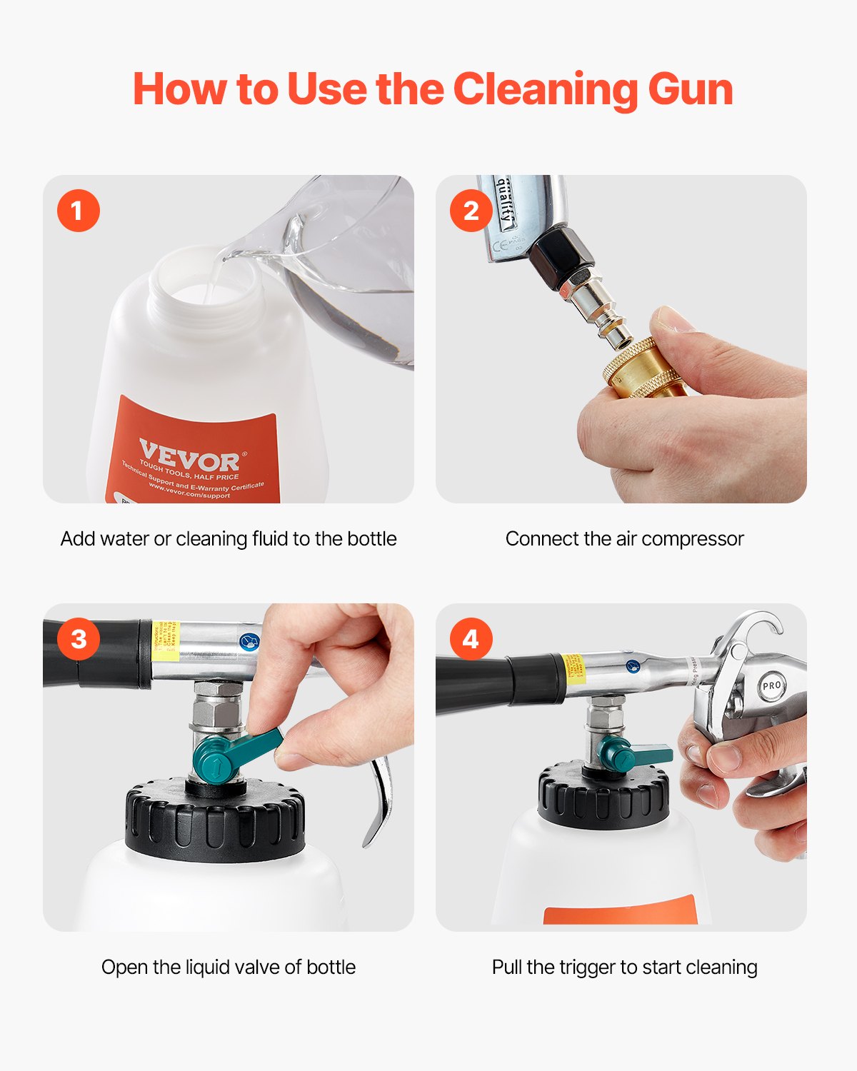 VEVOR Air Blower Gun for Car Cleaning — High-Pressure Tool