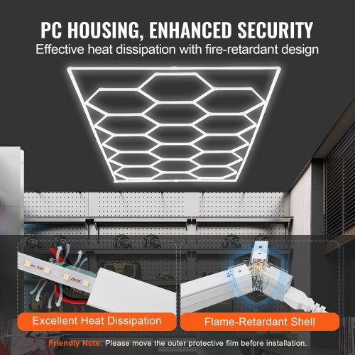 VEVOR Hexagon Garage Lights 66300LM 15 Grids Honeycomb LED