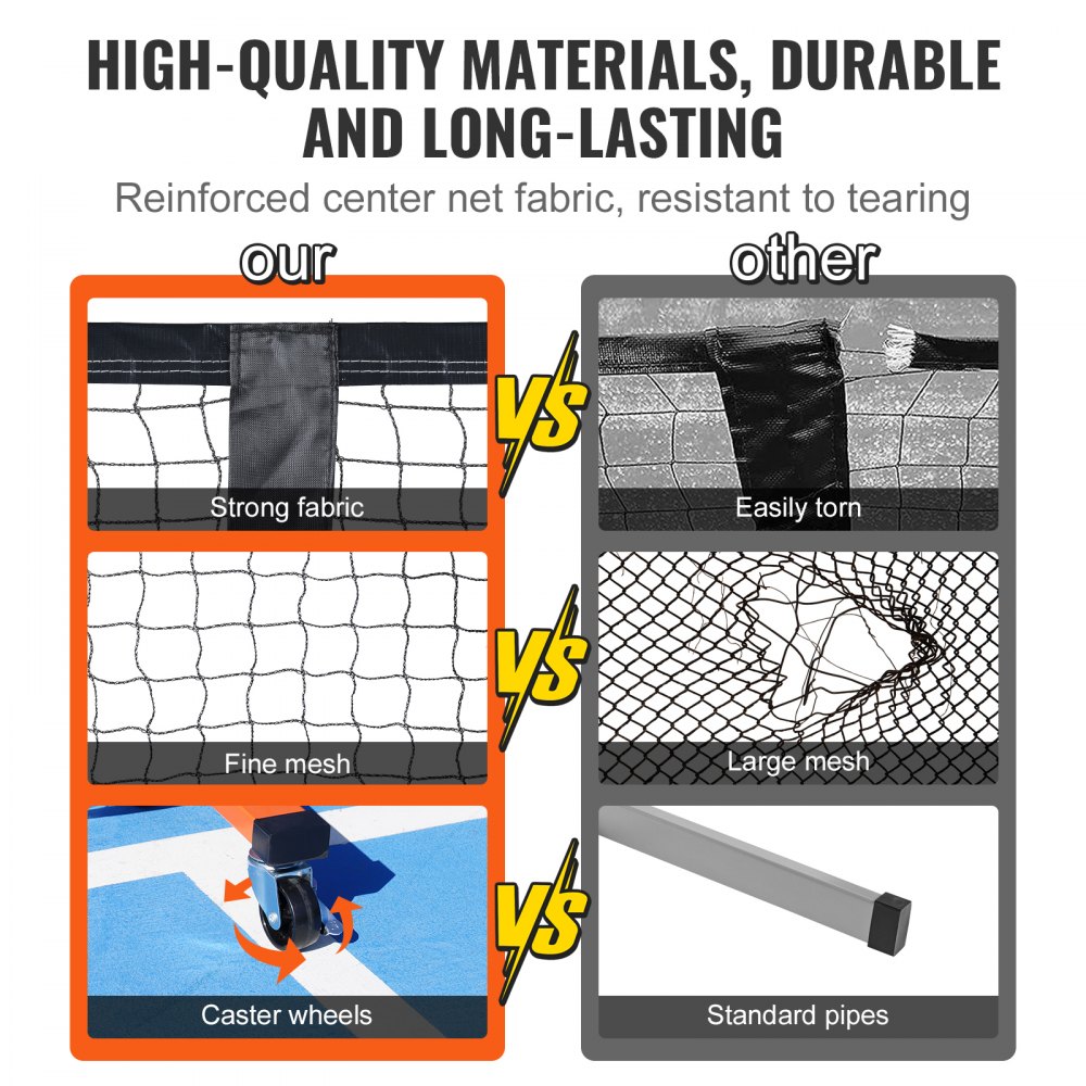 Pickleball Net Set, draagbaar pickleballsysteem van normale grootte met tassen, ballen, peddels, wielen en baanlijnen, weerbestendig metalen frame en PE-net, voor oprit, achtertuin, buiten | NL Pickleball Net Set, draagbaar pickleballsysteem van normale grootte met tassen, ballen, peddels, wielen en baanlijnen, weerbestendig metalen frame en PE-net, voor oprit, achtertuin, buiten | NL