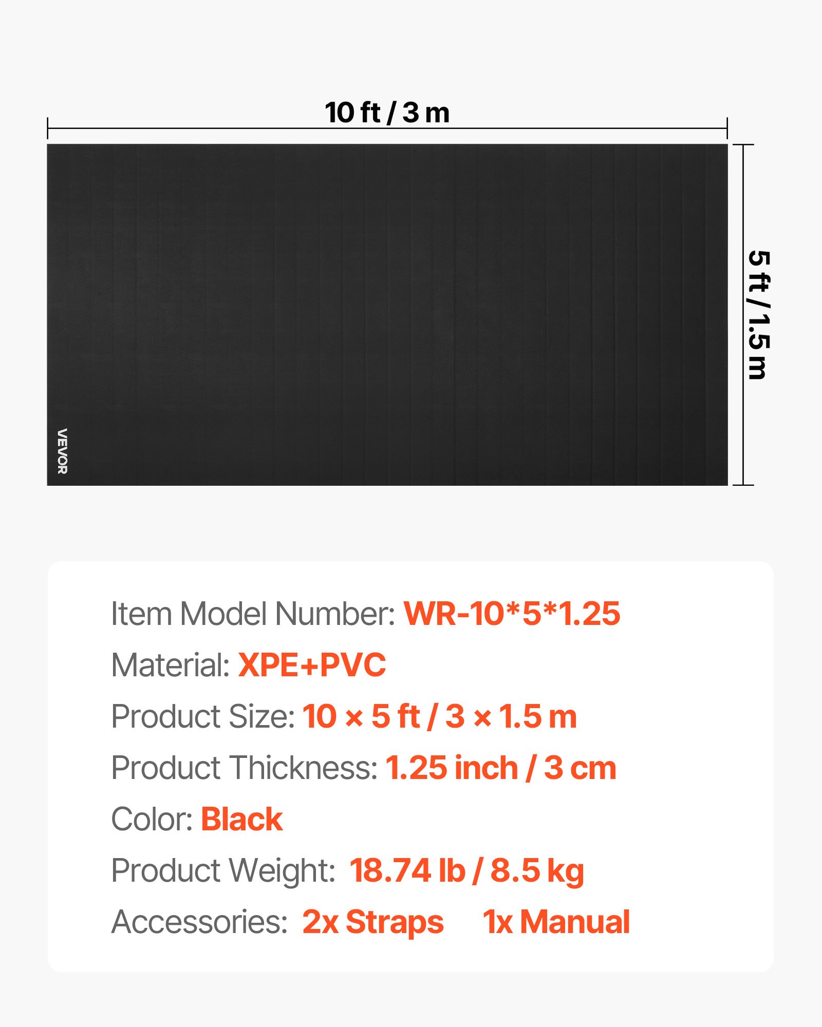 VEVOR 3x1.5m Wrestling Mat, Martial Arts Thick Mat for Home Gym ...