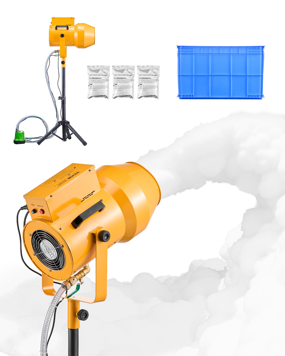 VEVOR Foam Machine, 1200 W Party Foam Cannon, Foam Maker with 3 Packs ...