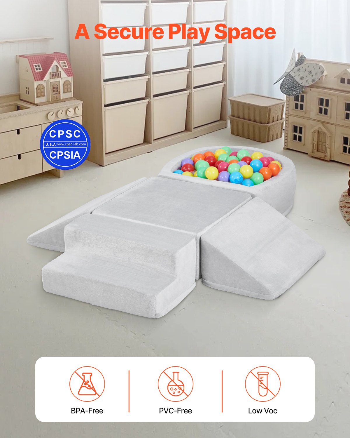 VEVOR Climbing Toys, 5-Piece Set, Foam Climbing Blocks for Toddlers 6 ...