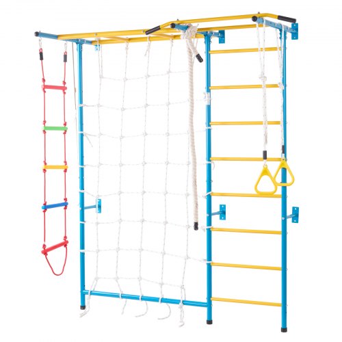 Children Exercise Rails Wall Gym for Kids 7 in 1 Steel Indoor Kids Gym for Exercise Climbing ...