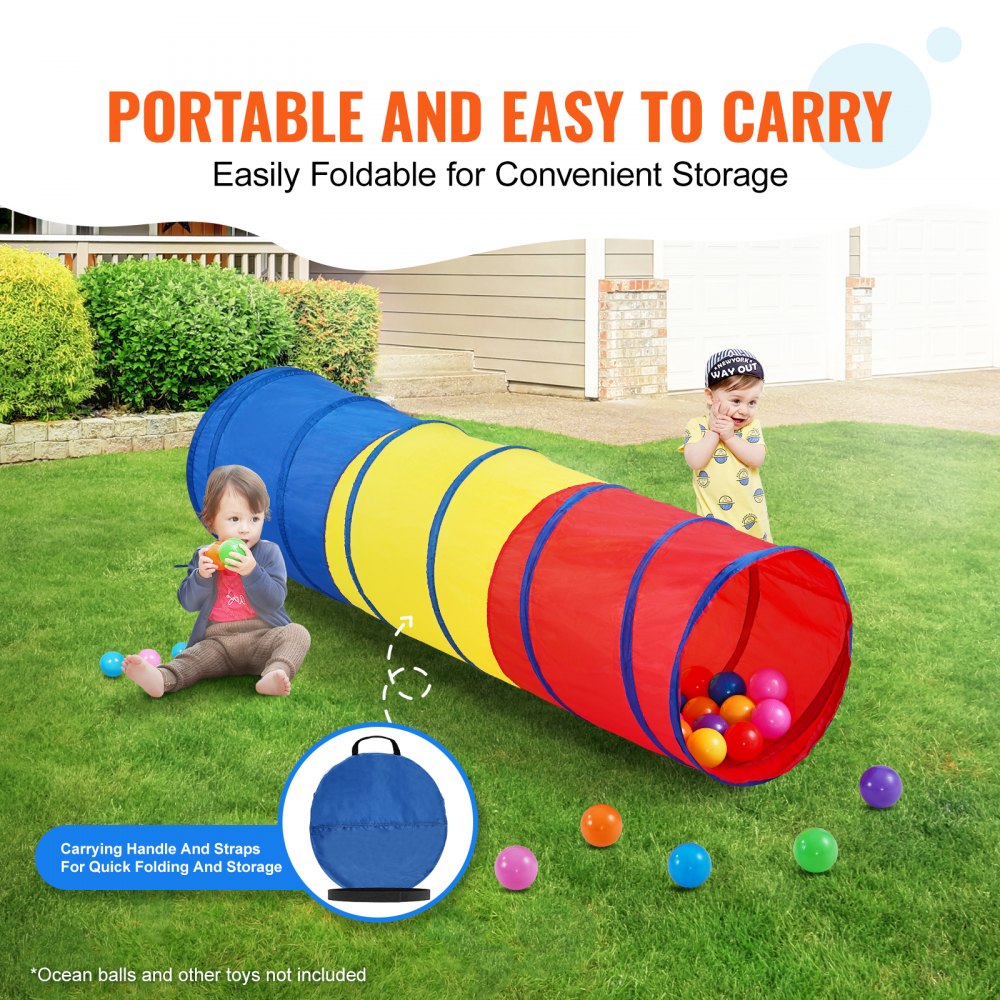 Kids Tunnel Play Tunnel For Toddlers,6 Feet Pop-up Crawling Tunnel