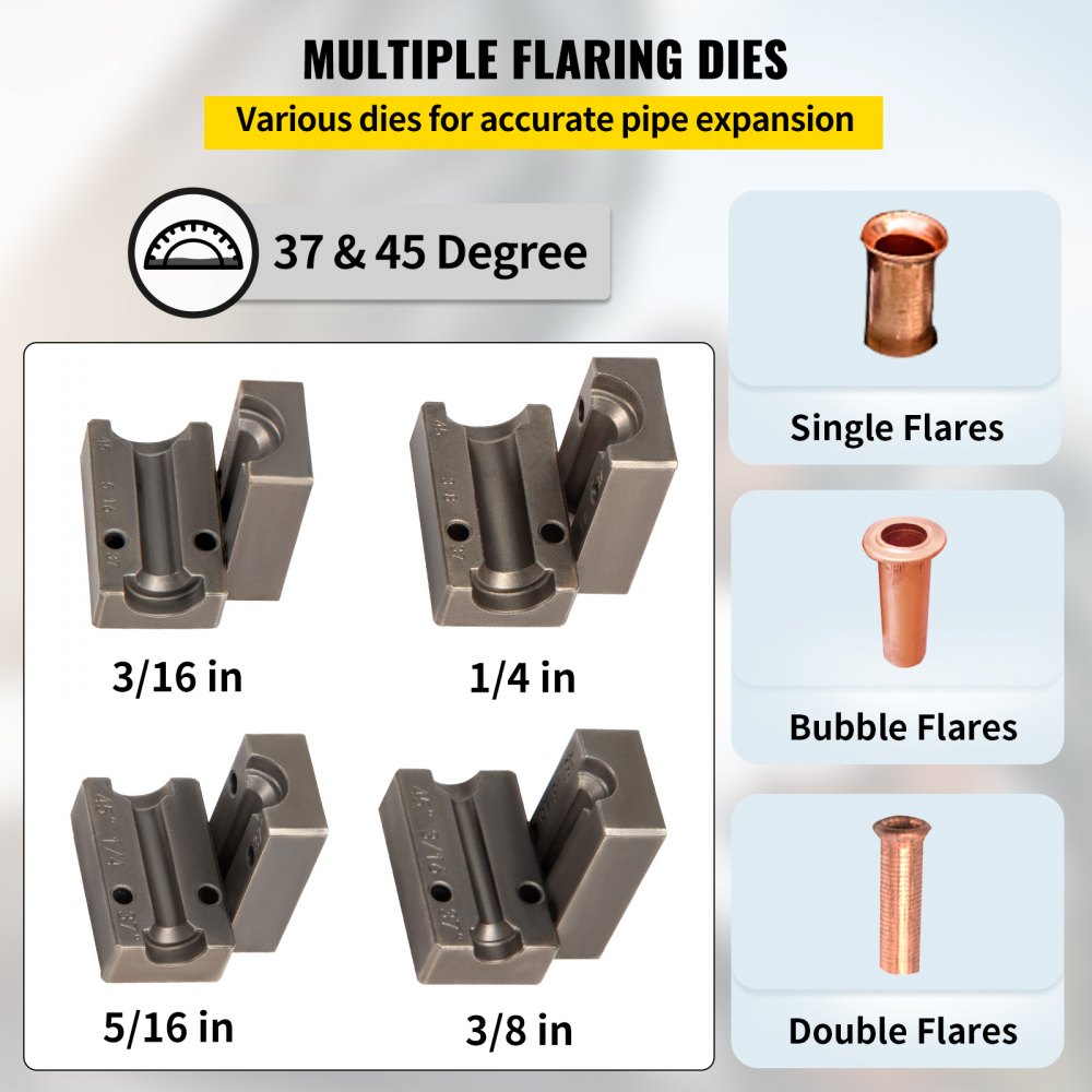 VEVOR Brake Line Flaring Tool, 37 & 45 Degree Single, Double, and ...