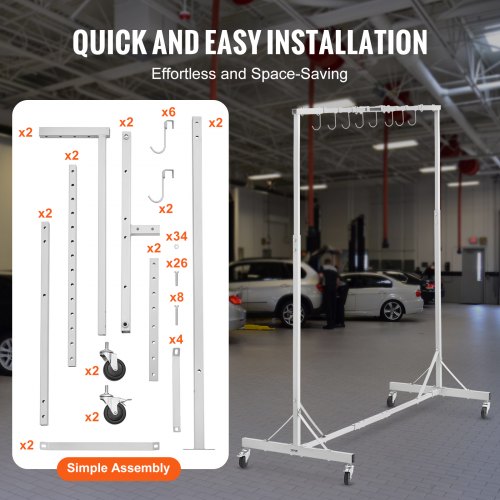 Astro Pneumatic 7306 Adjustable 7-Foot Paint Hanger – Heavy-Duty Shop Tool