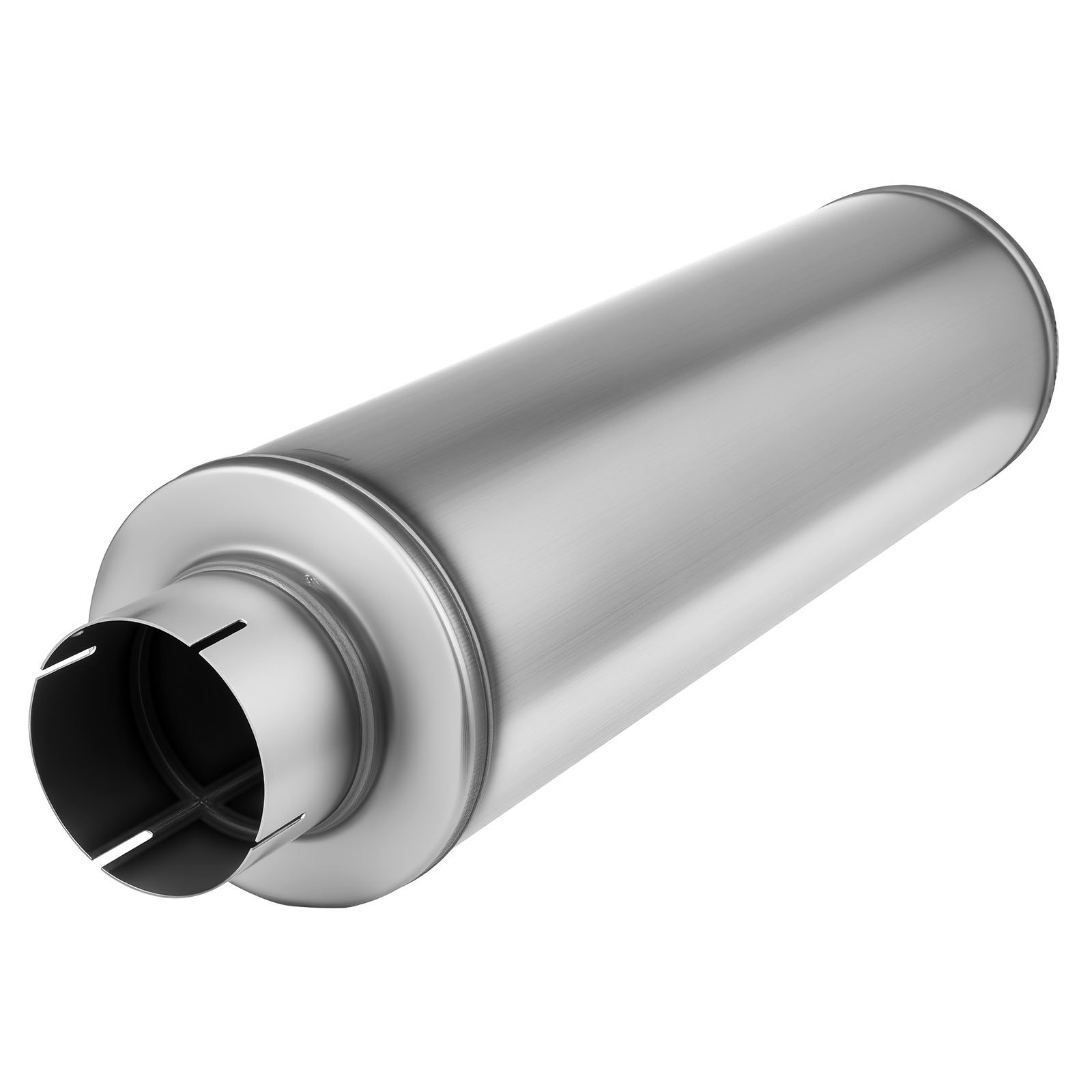 VEVOR Exhaust Muffler, 4 Inch Inlet & Outlet, 30 Inch Overall Length ...