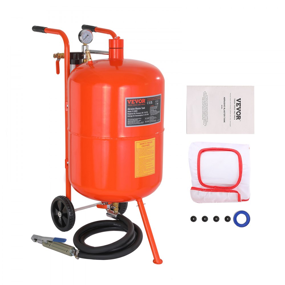 VEVOR VEVOR 20 Gallon Sand Blaster 60-110 PSI High Pressure Sandblaster ...