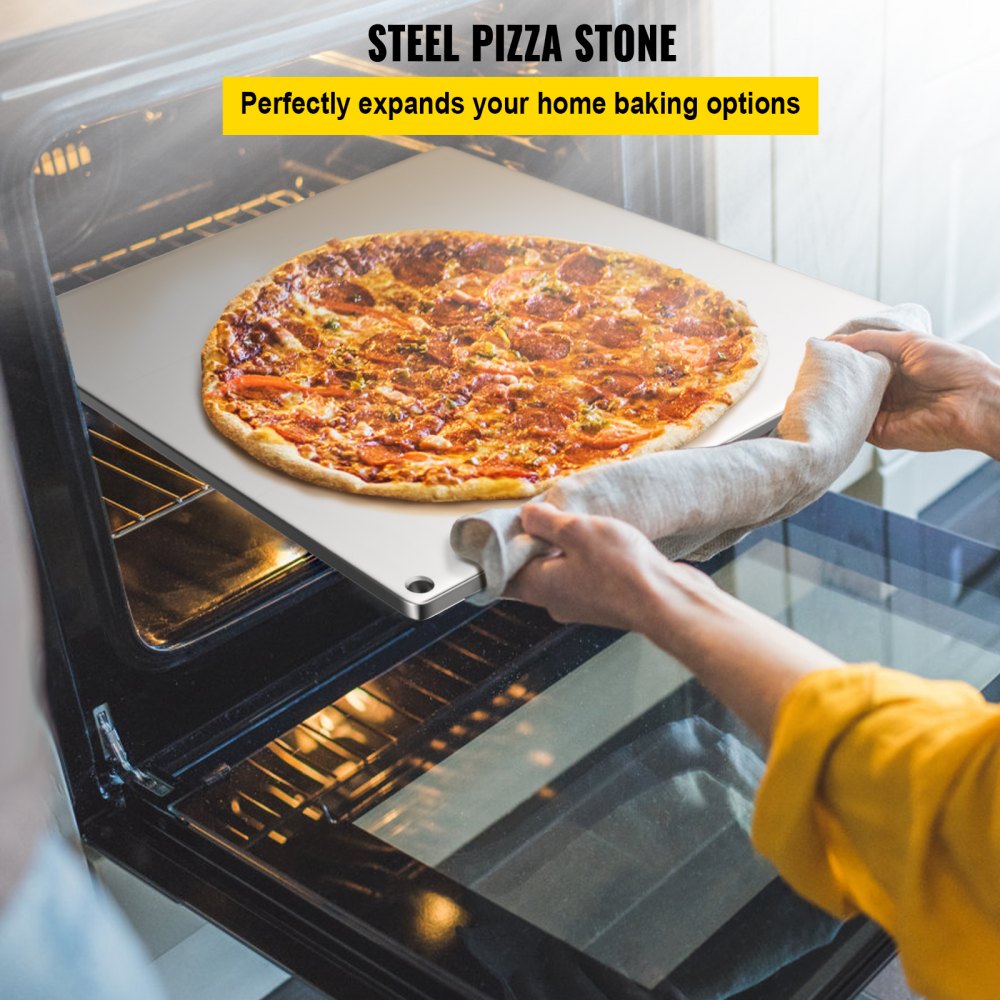 VEVOR Steel Pizza Stone for Oven, Steel Pizza Plate, A36 Steel Baking