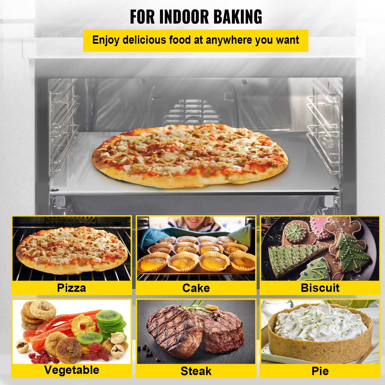 VEVOR Steel Pizza Stone for Oven, Steel Pizza Plate, A36 Steel Baking