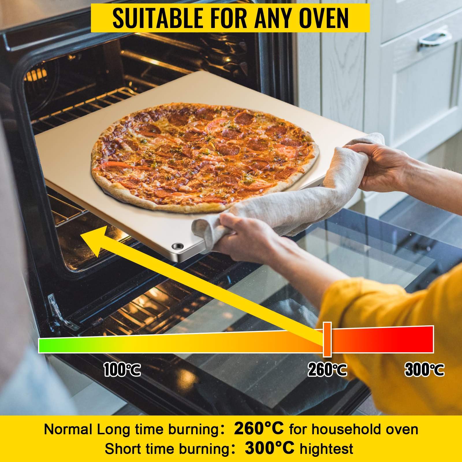 VEVOR Steel Pizza Stone, Solid Steel Baking Steel, 16" x 14" Steel