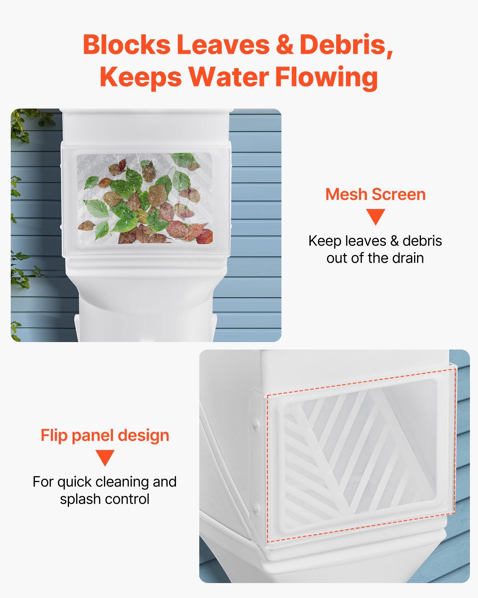 VEVOR Rainwater Gutter Diverter – Fits 2×3 & 3×4 Inlets