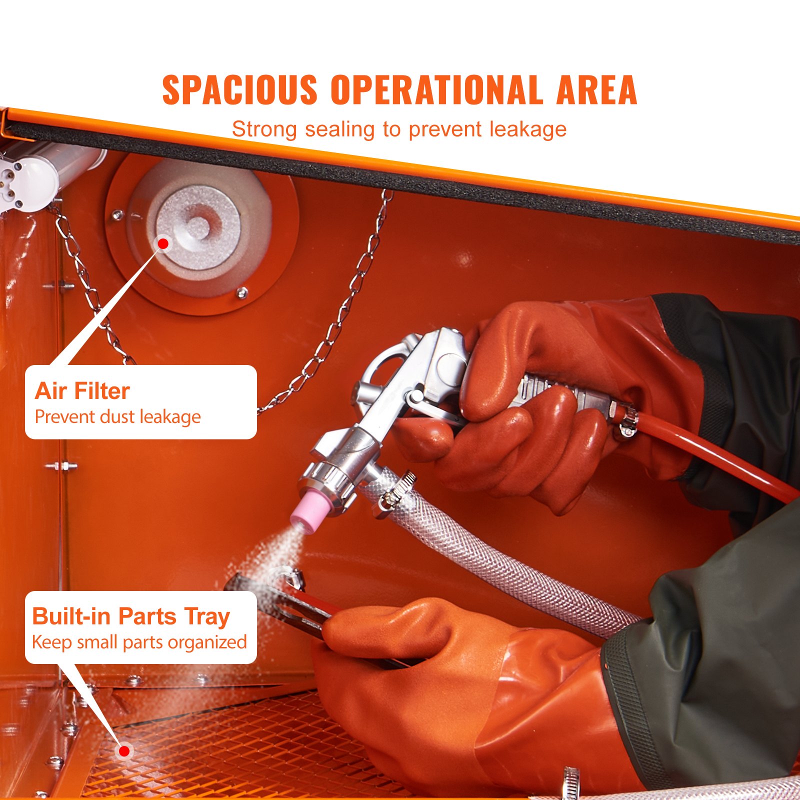 VEVOR 25 Gallon Sandblasting 40120PSI Portable Benchtop Sand