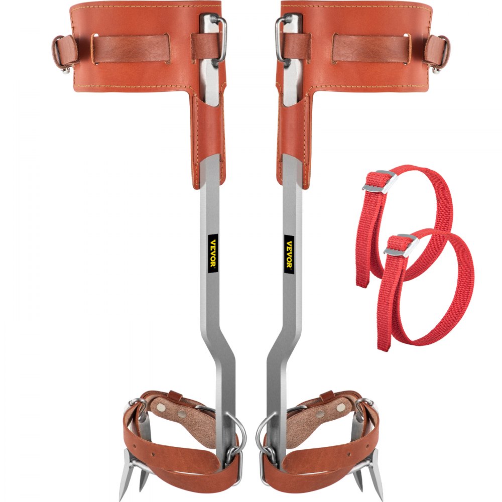 VEVOR Tree Climbing Spikes, 1 Pair Stainless Steel Pole Climbing Spurs ...