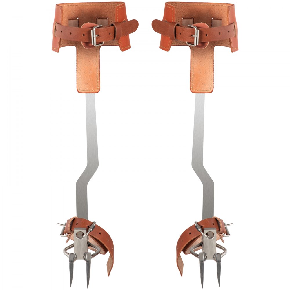 VEVOR Tree Climbing Spikes, 1 Pair Stainless Steel Pole Climbing Spurs ...