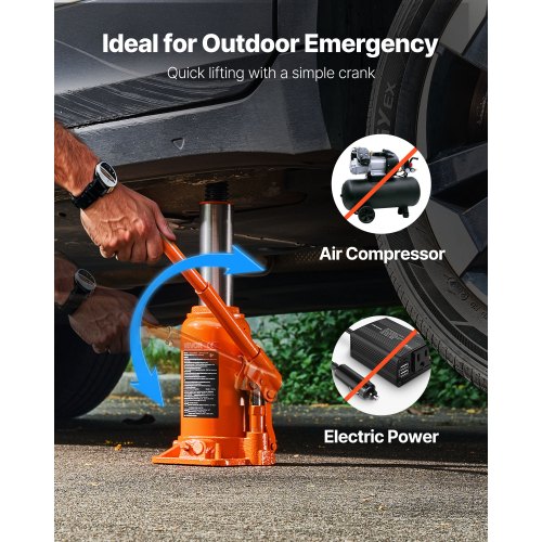 VEVOR 20 Ton Hydraulic Bottle Jack – 8.9-17.1 in. Lift