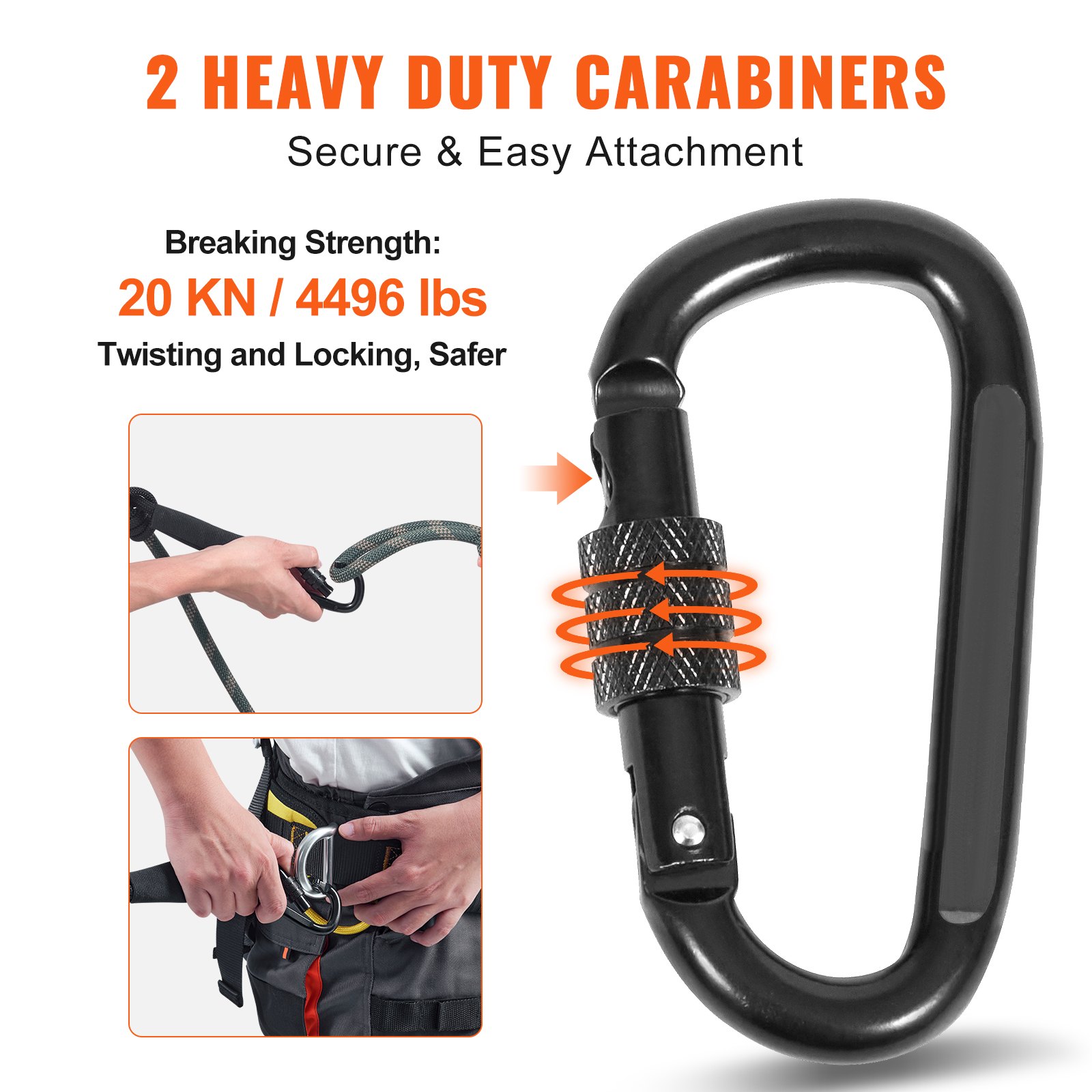 VEVOR Tree Stand Safety Rope, 9 ft/2.7 M Treestand Lifeline Rope 30KN ...