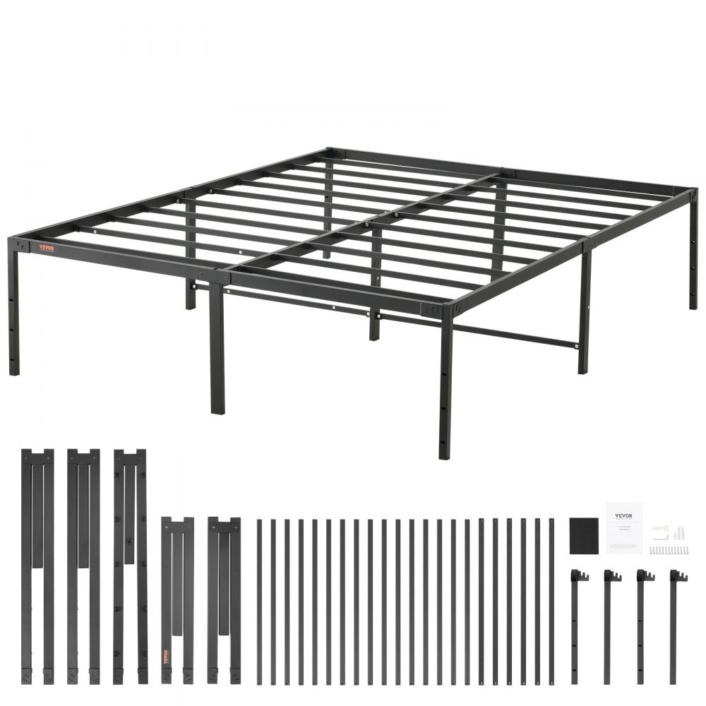 Metal bed foundation deals queen