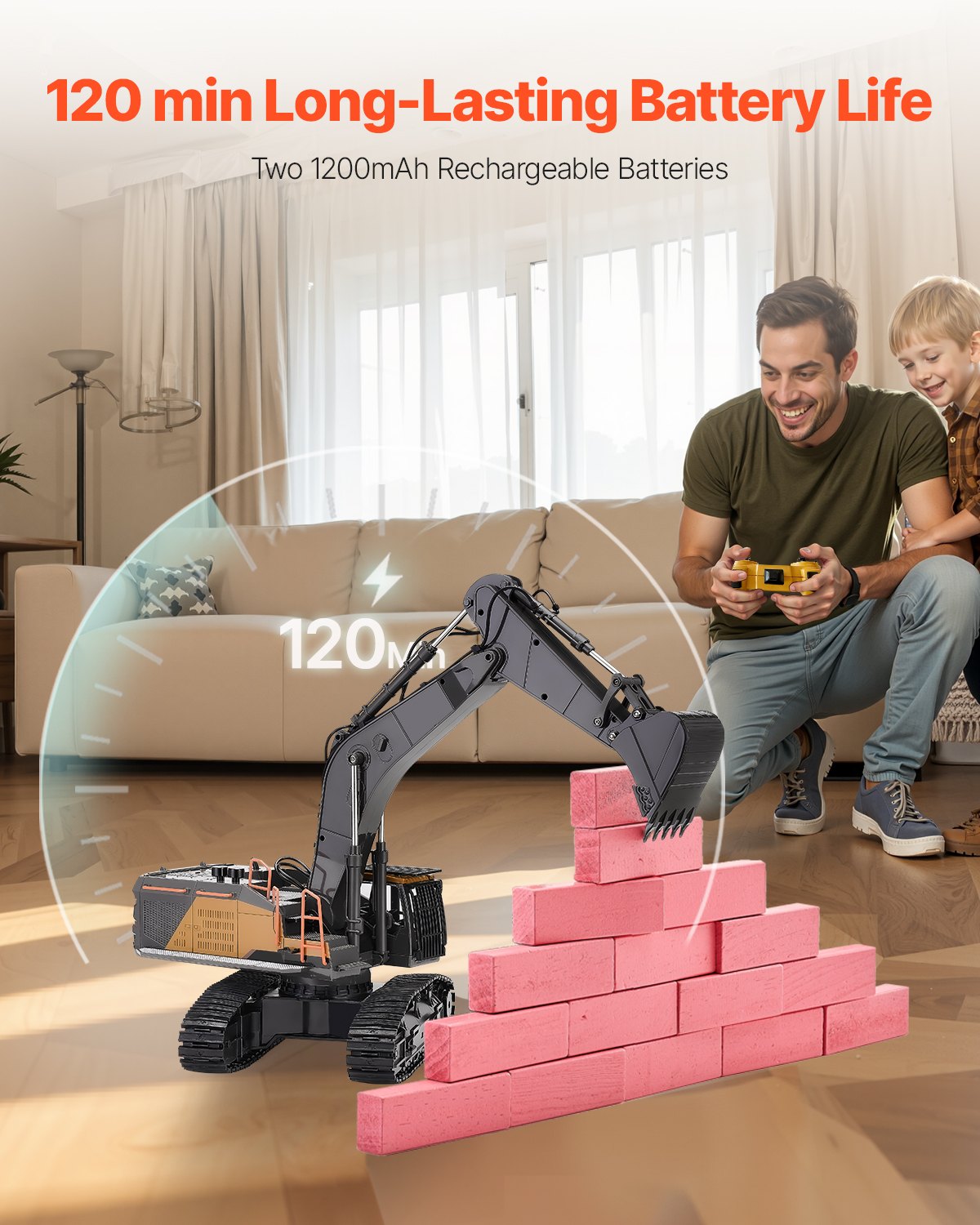 VEVOR Remote Control Excavator Toy – 22 Channel, 1:14 Scale