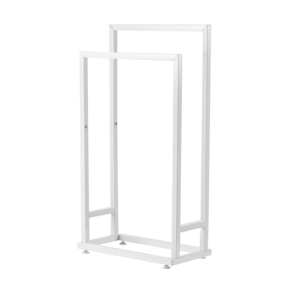 VEVOR Towel Rack, 2 Bars Metal Outdoor Towel Holder, Freestanding Pool ...