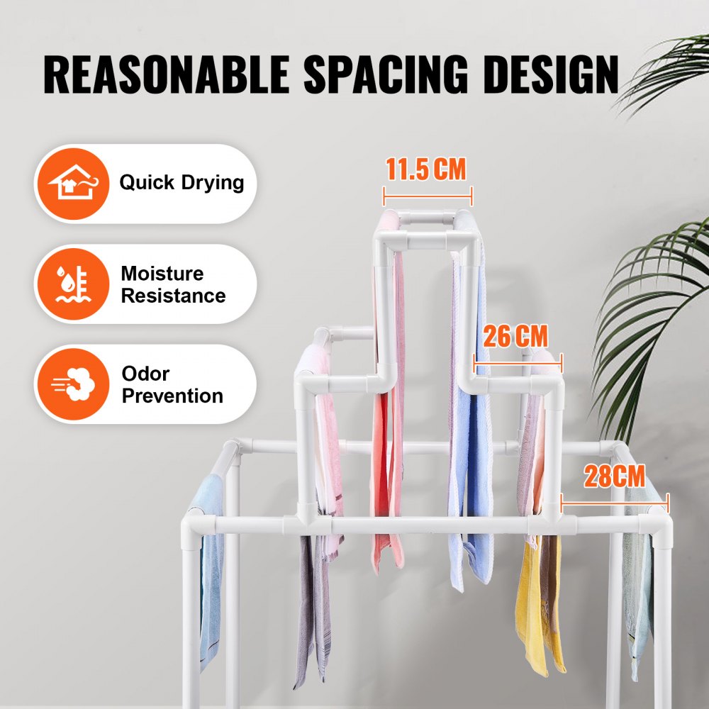 8 Bar Pyramid Towel Rack - Dry Wet Towels, Organize Fresh Towels ...
