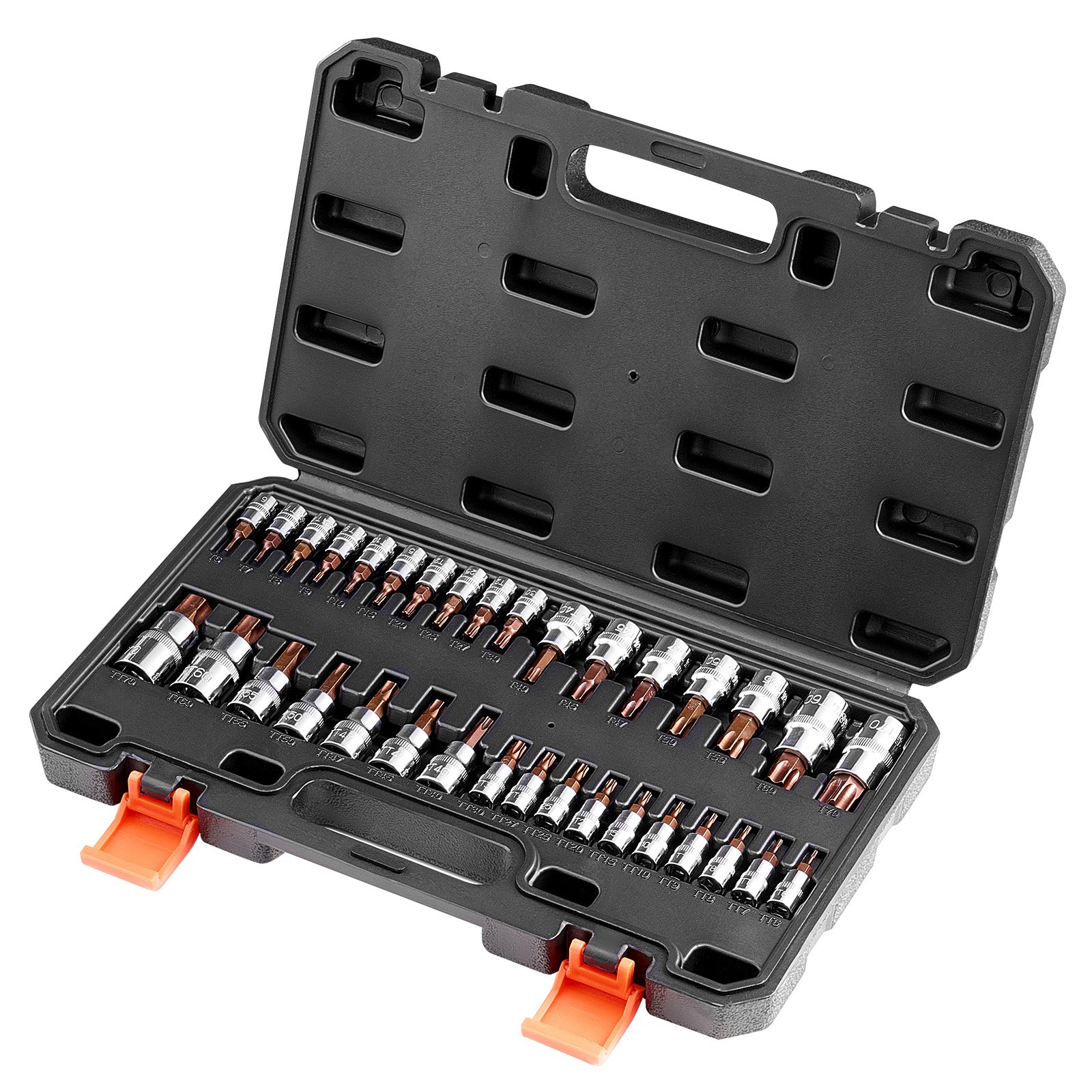 VEVOR Torx Bit Socket Set – 34-Piece, T6–T70, S2 Steel