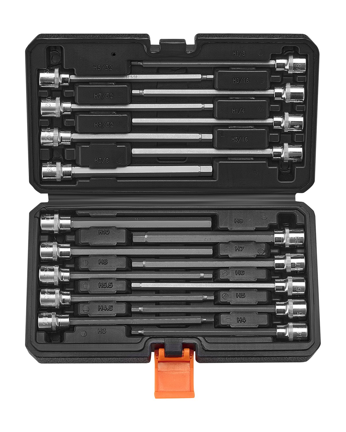 Extra Long Allen Hex Bit Socket Set 18-Piece 3/8 inch Drive S2 Alloy ...