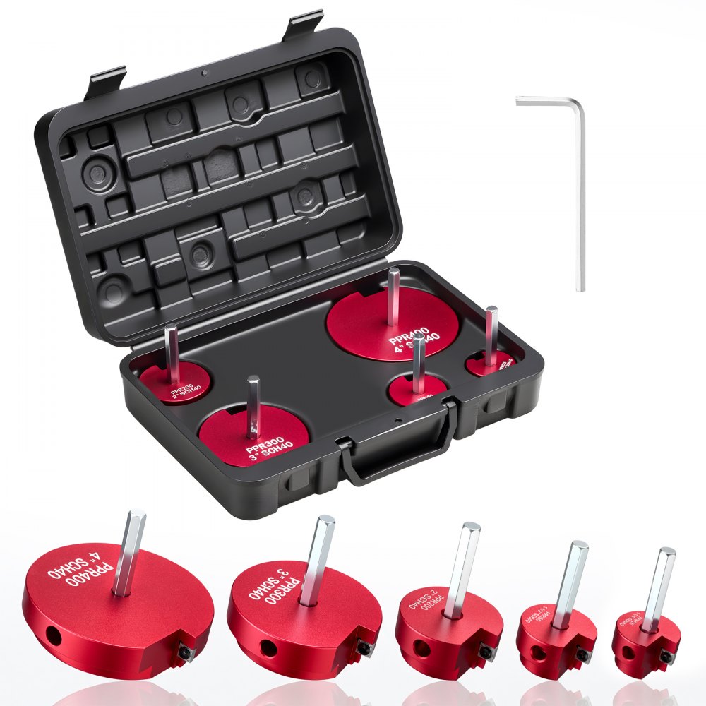 VEVOR PVC Pipe Reamer Kit, 5-Piece, PVC Fitting Socket Saver, Includes ...