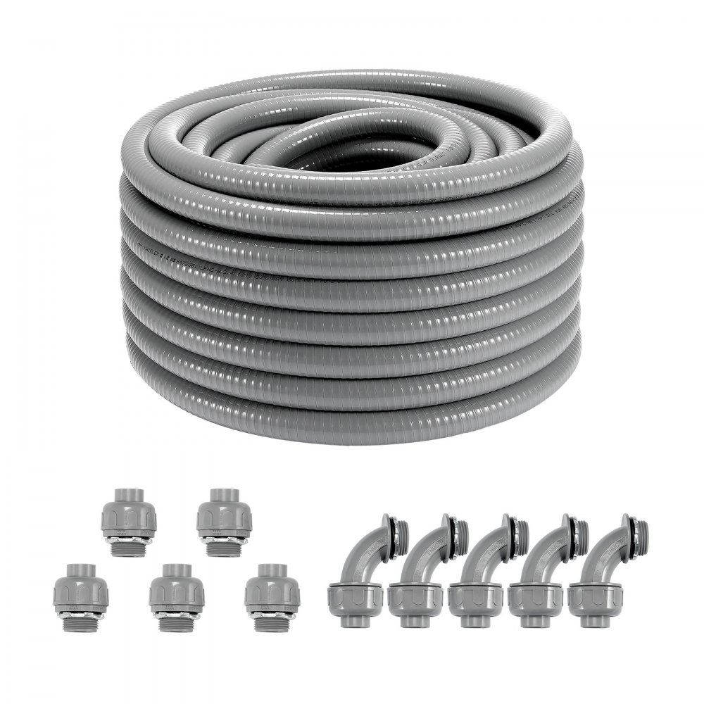 VEVOR 19,1 mm (3/4 tomme) fleksibel væsketett elektrisk PVC-rør 30,5 m ...