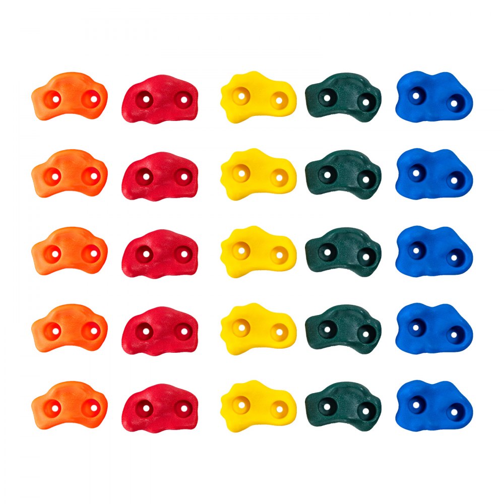VEVOR 25 Rock Climbing Holds, Multi-Size and Colored Climbing Rocks for ...