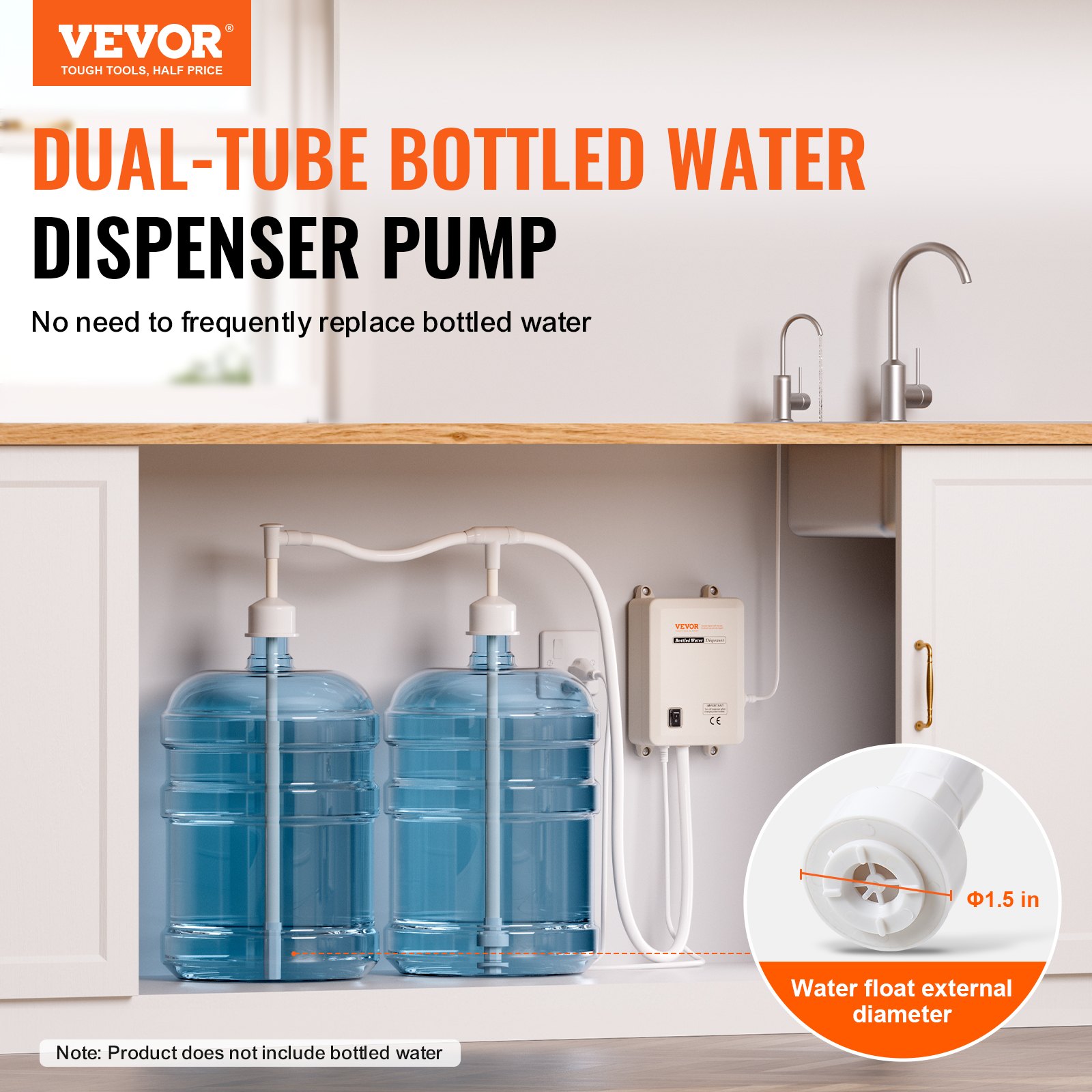 VEVOR Bottled Water Dispenser Pump System, 2x5 Gallon Dispensing System ...