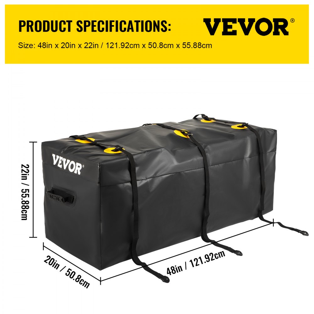 VEVOR Hitch Cargo Carrier Bag, Waterproof 840D PVC,121.9cmx50.8cmx55 ...