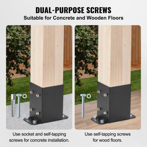 VEVOR 10 Pack 4x4 Post Base Brackets Heavy Duty Wood Post Fence Post ...