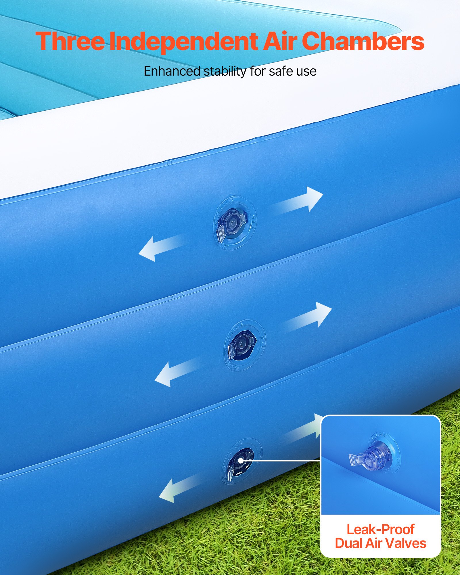 VEVOR Oversized Inflatable Pool – 118 × 67 × 20 In, 400 Gal