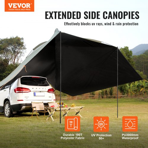 VEVOR Vehicle Awning, Large 10' x 7' Shade Coverage Car Side VEVOR Vehicle Awning, Large 10' x 7' Shade Coverage Car Side