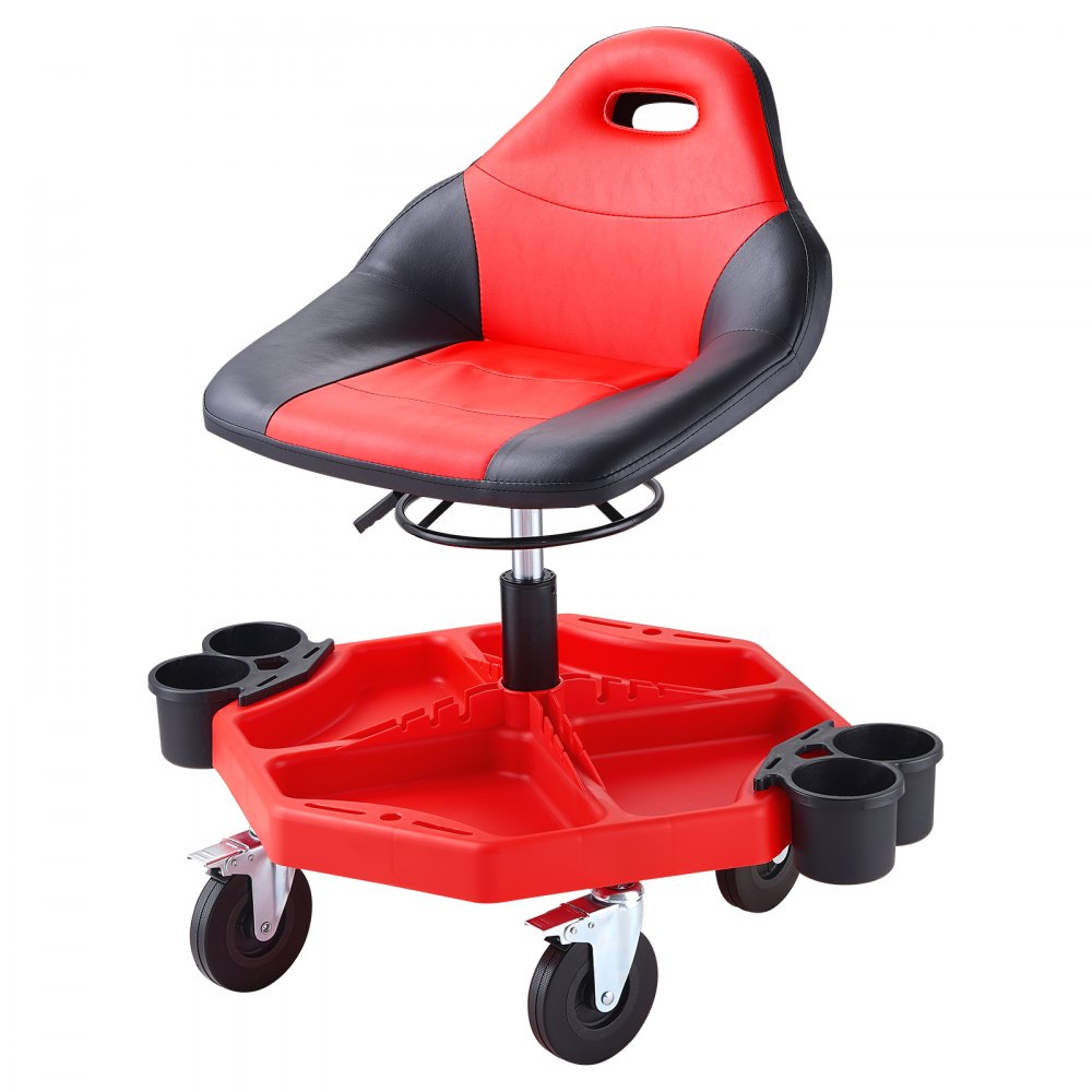 Auto Stool VEVOR Rolling Garage Stool 300LBS Adjustable Mechanic Work Shop Seat w ...
