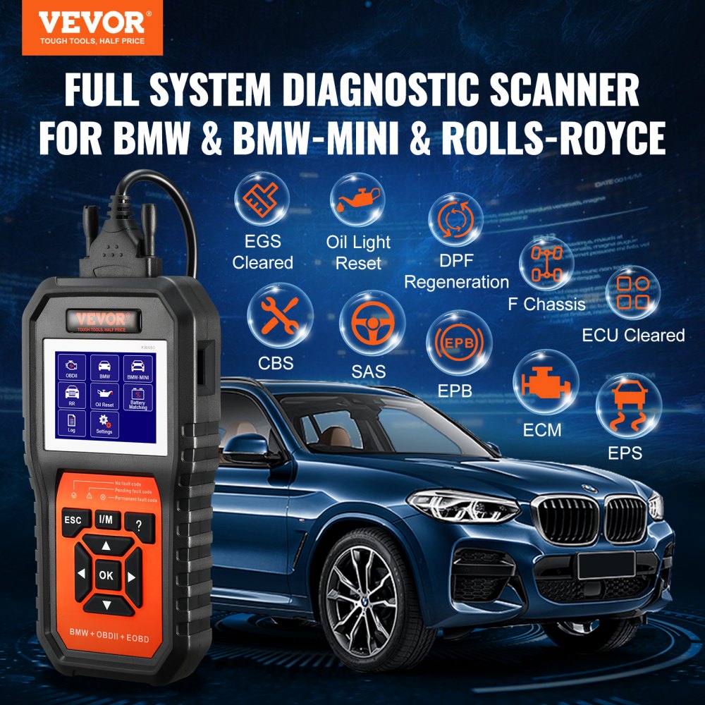 VEVOR BMW OBD2 Scanner Diagnostic Tool, For BMW/Mini/Rolls-Royce