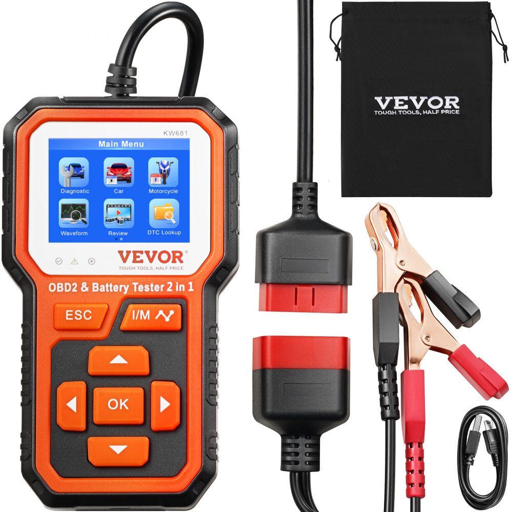 Tstr Car Code VEVOR OBD2 Scanner Battery Tester 6V/12V - Upgrade 2 IN1 OBD Scanner ...