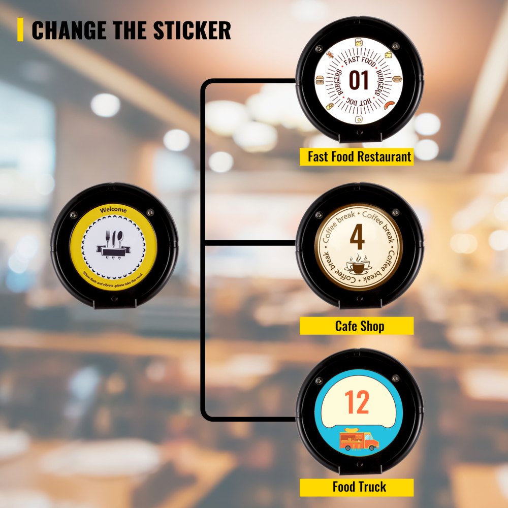 VEVOR VEVOR Restaurant Wireless Guest Paging System 5 Coasters Queuing