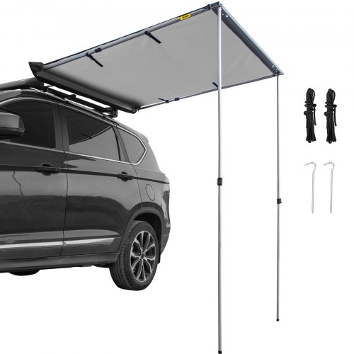 VEVOR Car Side Awning, 4.6'x6.6', Pull-Out Retractable Vehicle Awning ...